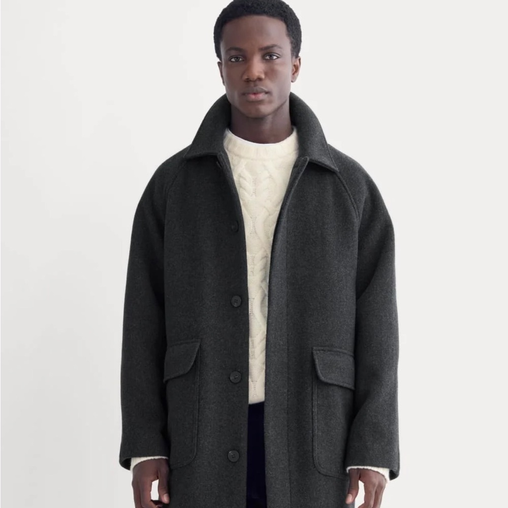 Everlane Men's Dark Wool Driving Coat